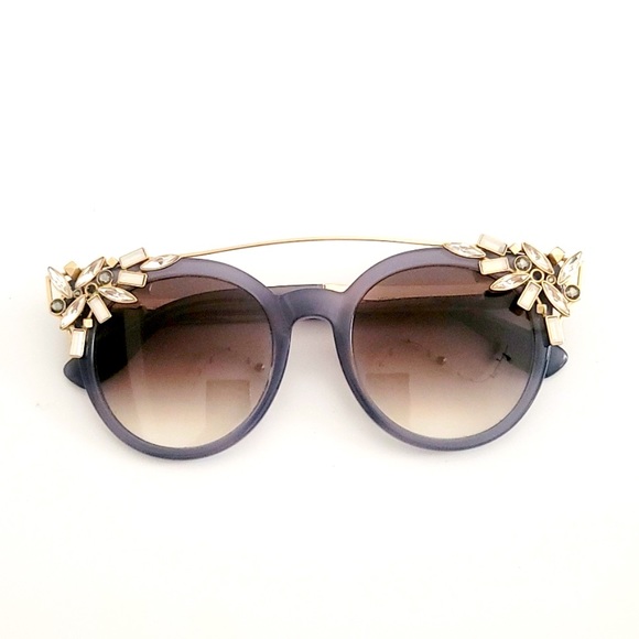 Jimmy Choo Accessories - Jimmy Choo Vivy Jeweled Sunglasses with removable jeweled clip on bling